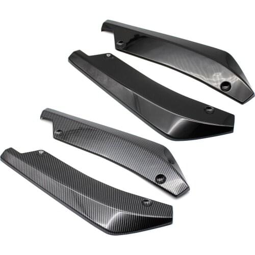 Universal A Pair of Car Rear Bumper Carbon Fiber Lip Angle Splitters Diffuser Bumper Lip Spoiler Scratch Protector