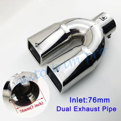 Universal 3 Inch 76mm Diameter Rear Muffler Exhaust Throat Tailpipe Silencer Tip Cover Trim