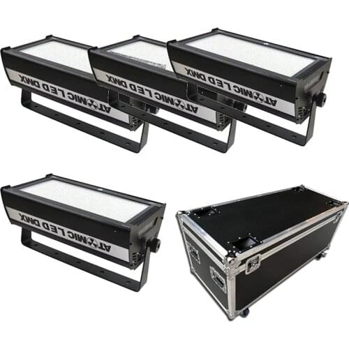Flightcase Packing 4pcs/lot 1000W White LED Strobe Lighting Led Professional Strobe Light Stage Disco DMX512
