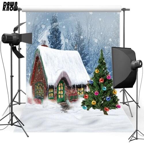 DAWNKNOW Christmas Tree Vinyl Photography Background For Newborn House Photo Shoot Backdrop For Christmas Photo Studio L895