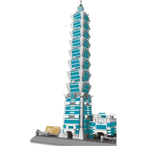 Wange 5221 New Famous Architecture series The Taipei 101 3D Model Building Blocks Kits Classic Toys For Children