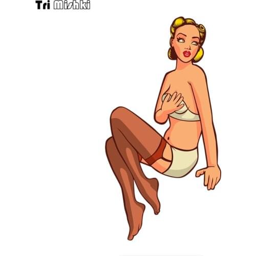 WCS976 Retro sexy beautiful girl car sticker PVC colorful Decals Waterproof sticker on Car Body Rear Window