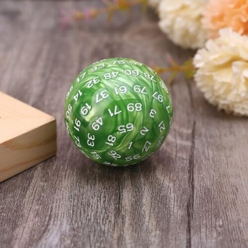 X5QF 99 Sides Polyhedral Dice Green Irregular Multi Sided Acrylic Dices for Table Board Role Playing Game