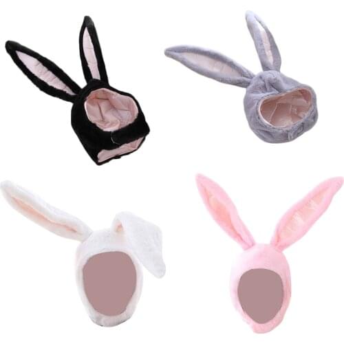 Women Men Funny Plush Bunny Ears Hood Hat Cute Rabbit Eastern Cosplay Costume Accessory Headwear Halloween Party Props
