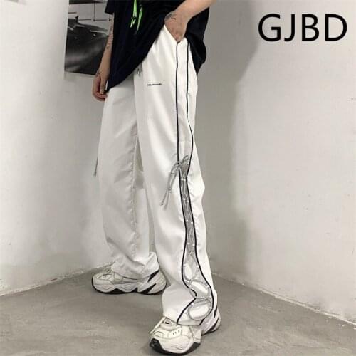 Womens Pants 2021 Summer New Harajuku Wide Leg Baggy High Waist Casual Trouser Fashion Womens Sports Pants Boyfriend Trouser