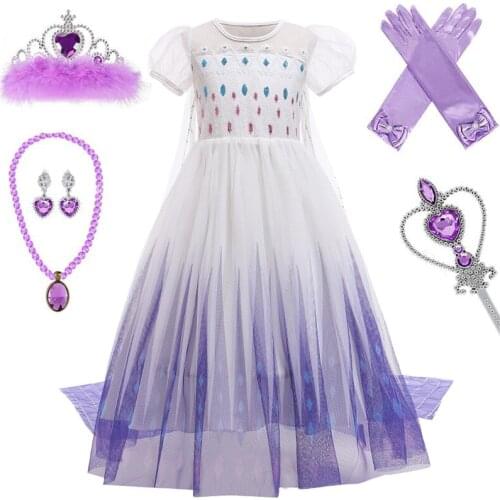 2020 Winter Girl Fancy Cosplay Princess Dress Set Kids Snowflake Costume For Girls Halloween Christmas Party Clothes