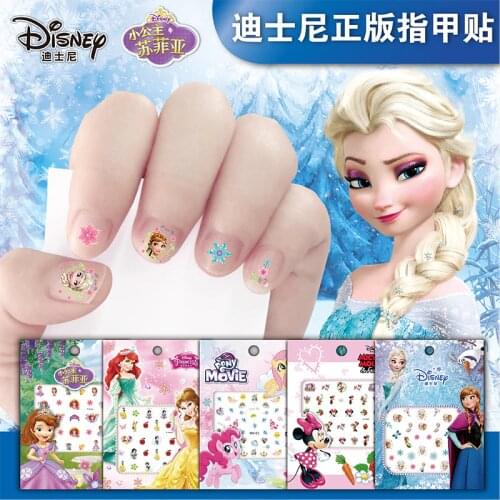 1 pieces Disney girls Frozen elsa and Anna Makeup Toys Nail Stickers snow White Princess Sophia Minnie kids Disney sticker toy