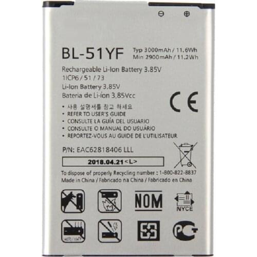 BL-51YF Battery for LG G4 H815 H811 H810 VS986 VS999 US991 LS991 F500 G Stylo F500 F500S F500L F500K