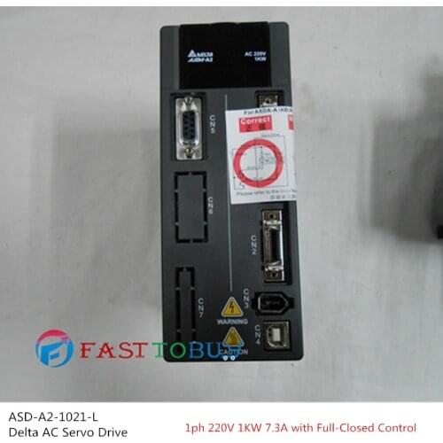ASD-A2-1021-L Delta AC Servo Drive 1ph 220V 1KW 7.3A with Full-Closed Control New