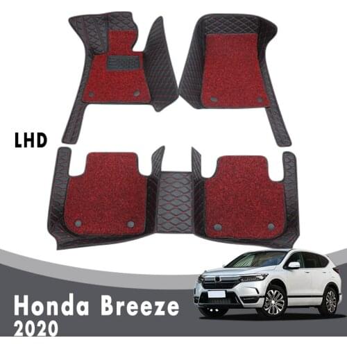 Car Floor Mats Carpets For Honda Breeze 2020 Auto Luxury Double Layer Wire Loop Interior Accessories Leather Protector Covers