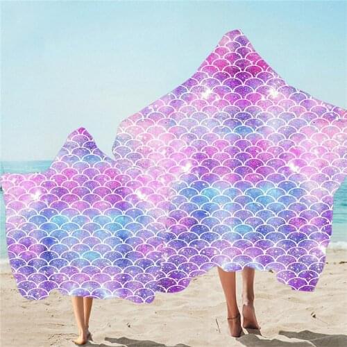 Free shipping Gift Fish Scales Cactus Sunflower Adult Kids Family Hooded Towel For Sports Gym Spa Surfing Swim Bath Beach