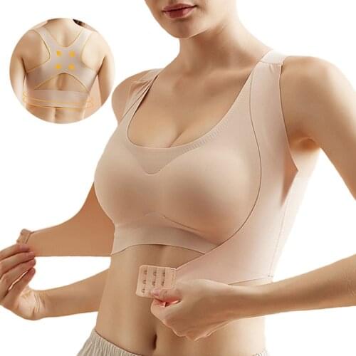 Hot Sale Dropshipping Bras Posture Corrector Seamless Push Up Shockproof Sports Support Fitness Vest Underwear Corset Back Bras