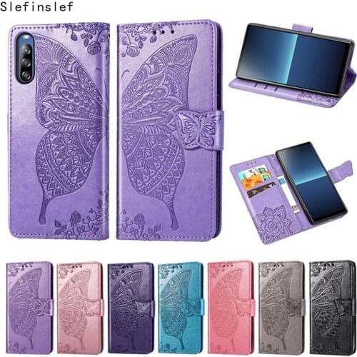 3D Butterfly Flip Case For Sony Xperia L4 Wallet Leather Phone Case On For Sony XZ3 XA3 XZ5 ultra Xperia 10 PLUS 1 10 II Cover