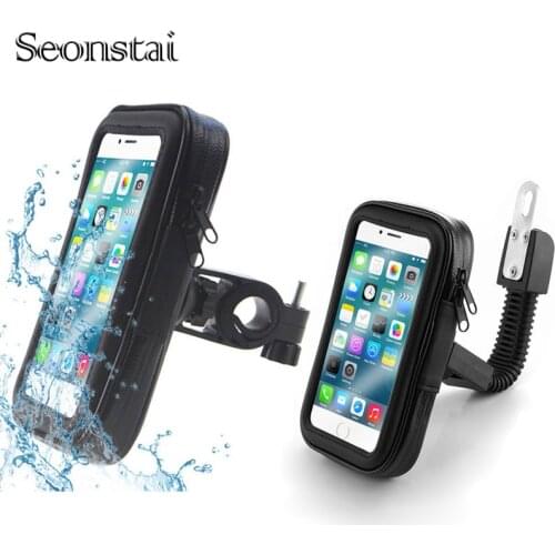 Telephone Holder Motorcycle Phone Bag for Samsung iphone Moto Bicycle Rear View Mirror Mount Holder Stand Waterproof Case Cover