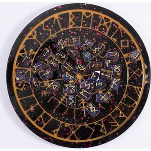 DIY Runes Symbol Crystal Epoxy Resin Mold Circle Divination Board Silicone Mould