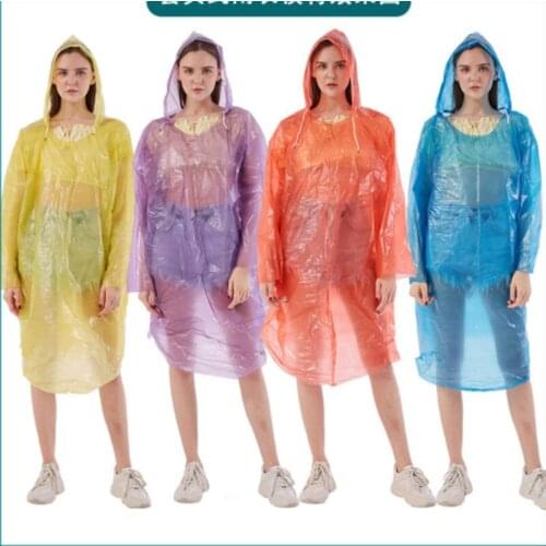 1 PC Disposable Adult Emergency Waterproof Rain Coat Poncho Hiking Camping Hood Wholesale