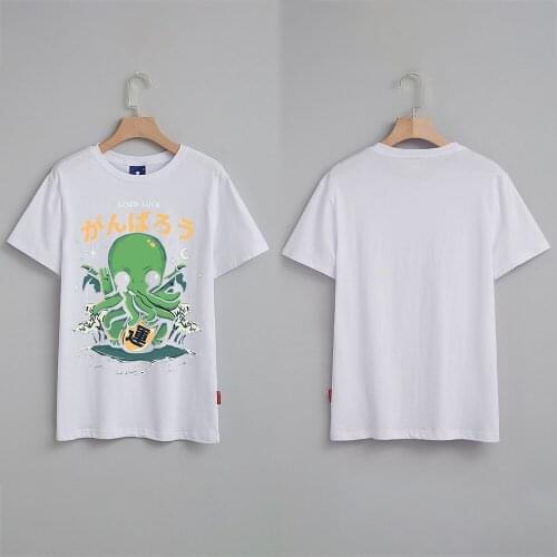 Men and Women Hip Hop T Shirt Japanese Harajuku Cartoon Monster Oversized HipHop T-Shirts Streetwear Summer Tees Cotton Tshirt