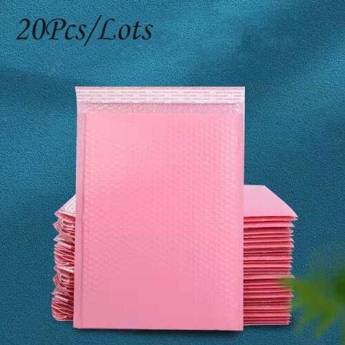 20Pcs/Lots Pink Color Envelope Bubble Bags Thicken Self Seal Mailer Express Clothing Bag Shockproof Padded Shipping Courier Bag