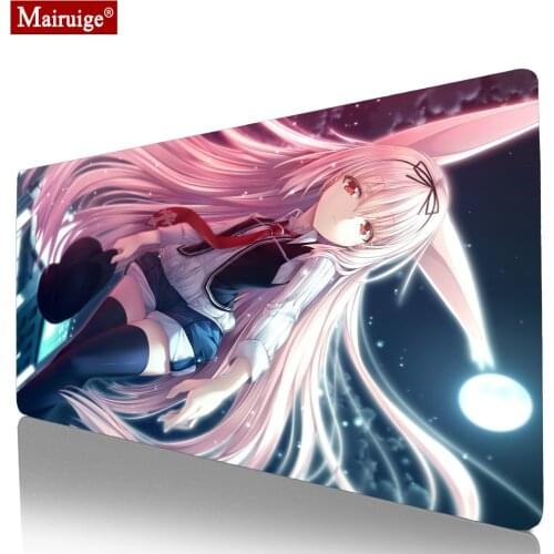 Anime Girls with Rose Hair Mouse Pad Anime XXL Cute Kawaii DIY Custom Keyboard Pad Game Mat Gaming Mousepad Large Mat