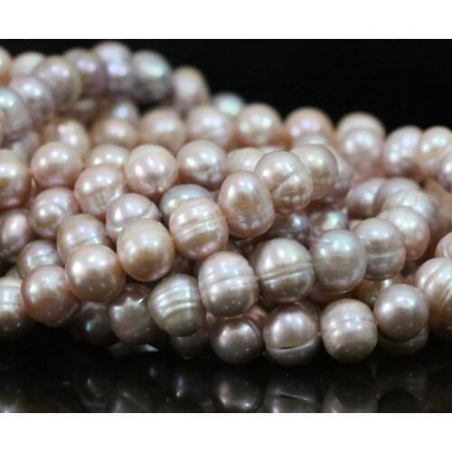 Beautiful natural freshwater pearl nearround purple loose beads 9-10mm high grade hot sale women diy jewelry making 15inch B1381