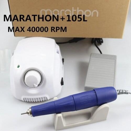 MARATHON 105L Nail Drill 65W 40000 Machine Cutters for Manicure Electric Nail Drill Milling Manicure Machine Polish Nail Fil