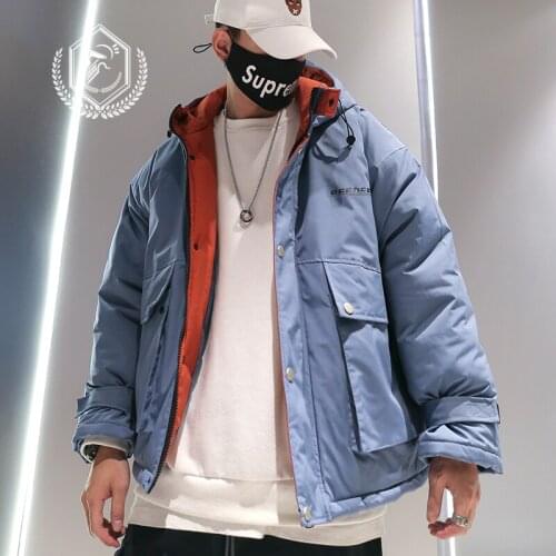 Men Fashion Loose Solid Heavyweight Safari Style Jacket Casual Hip Hop Parkas Coat with Hoodie