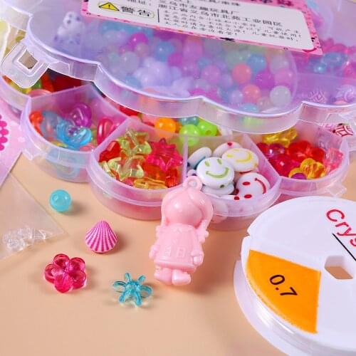 Various Childrens Birthday/gift Colorful Beads Set Box Creative Beaded Diy Bracelet Necklace Making Jewelry