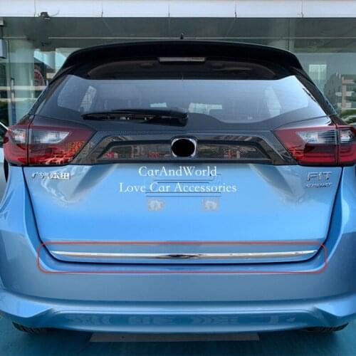 Stainless Steel For Honda Fit Jazz GR 2020 2021 Door Tail Rear Trunk Lid Edge Strips Trims Cover Decoration Car Accessories