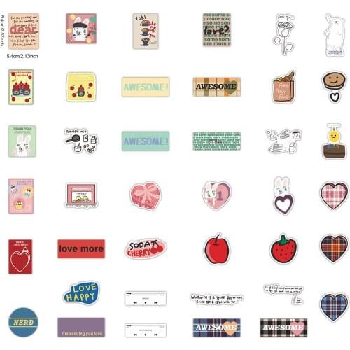 80Pcs South Korea ins Stickers For Suitcase Skateboard waterproof Laptop Luggage Fridge Phone Car Styling DIY Decal Sticker