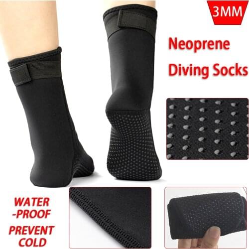 1 Pair Neoprene Diving Socks 3MM Warm Waterproof Beach Socks Anti-Slip Winter Swimming SockSnorkling Surfing For Men Women