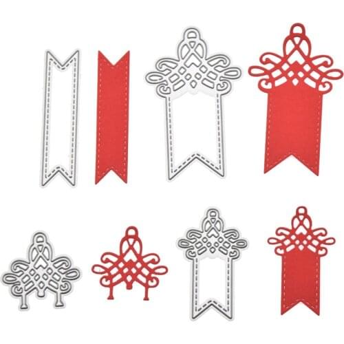 New Arriving 4Pcs/lot Flower Metal Cutting Dies Embossing Folder Label Hangtag Template For DIY Scrapbooking Album Paper Crafts