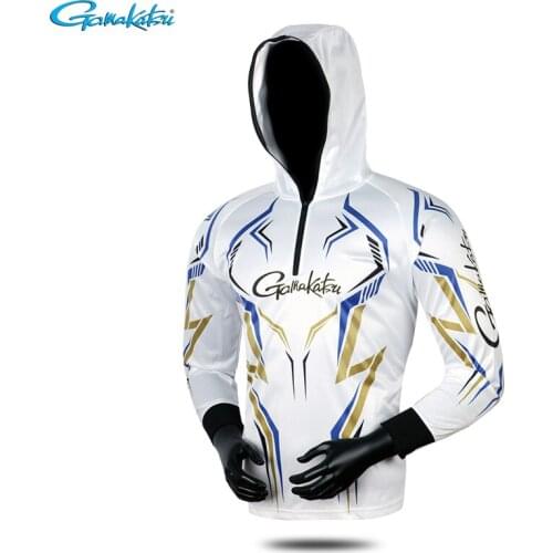 Gamakatsu Fishing Clothing Long Sleeve 2021 Summer Quick-Drying Clothes Breathable Anti-UV Sun Protection Hooded Fishing Shirt