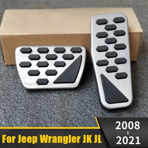 Aluminum Car Accelerator Pedal Brake Pedals Non Slip Pedal Pads Cover AT for jeep wrangler JL 2018 2019 JK 2007-2015 2016 2017
