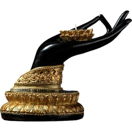Bergamot Candlestick Resin Finger Gesture Candle Holder Decor Zen Buddha Hand Candle Stick Home Desktop Decor