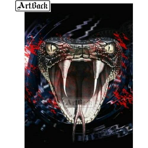 Full square / round drill 5d diy diamond painting snake icon 3d crystal mosaic embroidery for home decoration sale ARB27