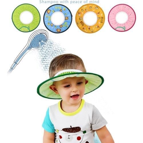 Wash Hair Shield Caps Baby Hat Soft And Safe Toddler Kids Shampoo Bathing Cute Adjustable Shower Protect Cap