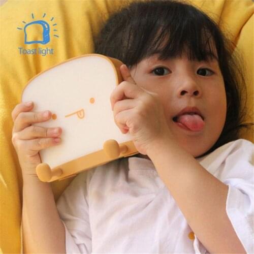 1200mah LED Children Night Light For Kids Soft Silicone 3W USB Rechargeable Bedroom Decoration Gift Toast Touch Night Lamp