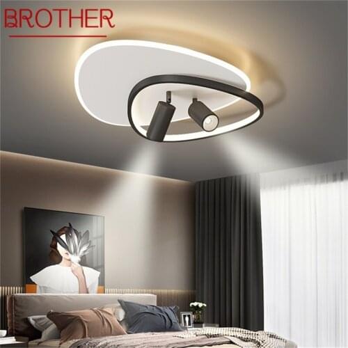 BROTHER LED Ceiling Light Contemporary Oval Lamp With Spotlight Fixtures Home For Living Dining Room