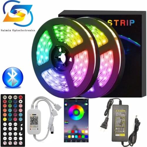 Smart LED Strip Lighting RGB 5050 Sound Controller 12V + 110V 220V Driver Music APP Wall Bluetooth infrared rgb0500 LED light