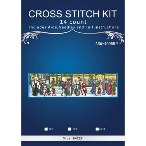 Top Quality Beautiful Lovely Counted Cross Stitch Kit similar dmc aida threads quality- Snowing Shop People playing in street