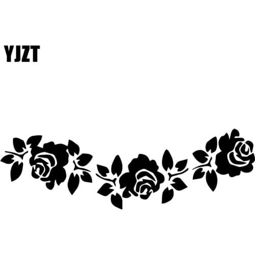 YJZT 18X5.7CM Rose Flower Garland Car Sticker Fashion Scratch Occlusion Vinyl Decals C25-0694