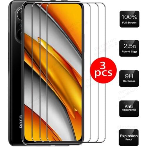 3pcs tempered glass for xiaomi poco f3 smartphone full cover screen protector for xiaomi xiomi pocophone f3 f 3 protective film
