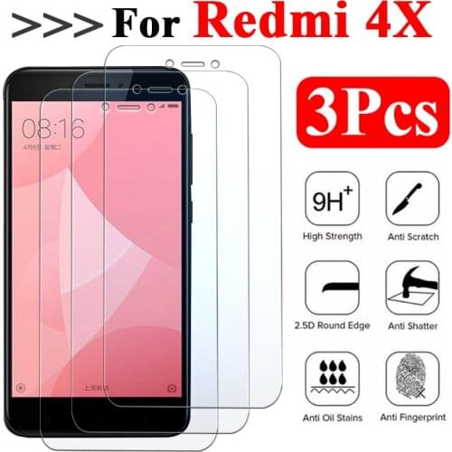 3 pcs Protective Glass On For Xiaomi Redmi 4X 4A Tempered Armor Xiomi Redmi Note 4 X redmi4x redmi4 note4 Screen Protector Film