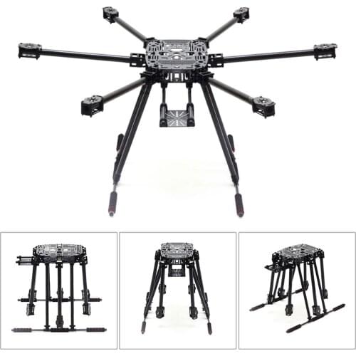 ZD850 Full Carbon Fiber ZD 850 Frame Kit with Unflodable Landing Gear Foldable Arm for FPV DIY Aircraft Hexacopter JMT