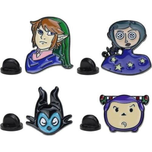 New Fashion Cute Mini Anime Metal Brooch Pin Badge For Women Cute Anime Hijab Pins Trendy Enamel Pin Brooches Funny Wholesale