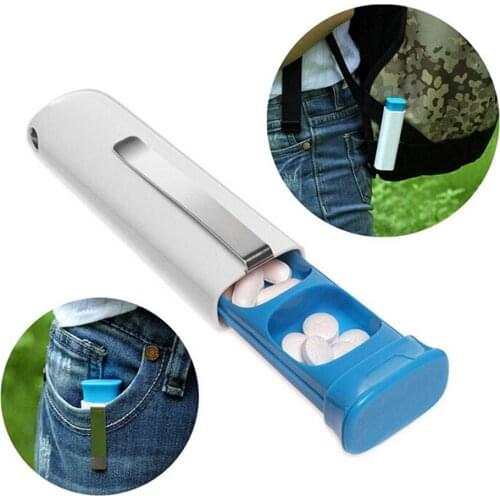 1Pc Portable Medicine Storage Box 3 Grid Random Colors Travel Drug Pill Organizer Case