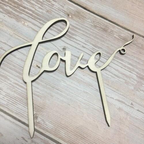 20pcs laser cut wooden cake topper love wedding cake topper