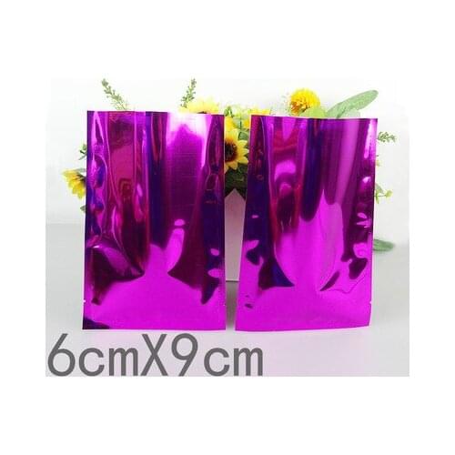 200Pcs/Lot 6*9cm Heat Seal Mylar Foil Bag Purple Aluminum Foil Coffee Storage Package Bag Plain Pocket Vacuum Food Pouches