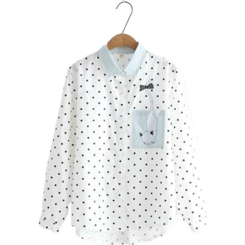 Блузки в горошек Biscuit Bear China At AliExpress