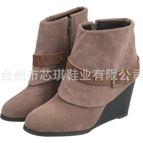 Womens Boots Female Plus velvet Genuine Leather Shoes Handmade Zip Women Warm Ankle Boots Ladies Retro Footwear
